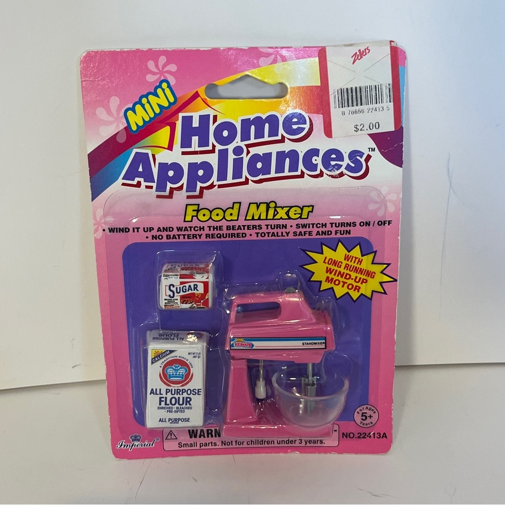 Vintage 1988 Imperial Mini Miniature Food Mixer Zellers Wind-Up Home Appliances